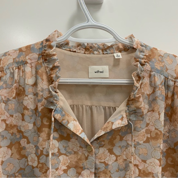 Wilfred Alexis blouse Floral Long Sleeve Blouse women’s XL summer dating blouse - Picture 8 of 16